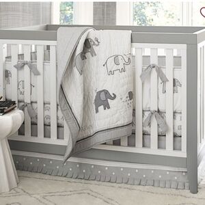 Pottery Barn Taylor Elephant Gray Crib Bedding Set **Host Pick**